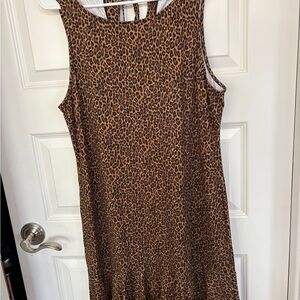 Tommy Bahama Black and Brown Ruched Sheath Midi Dress